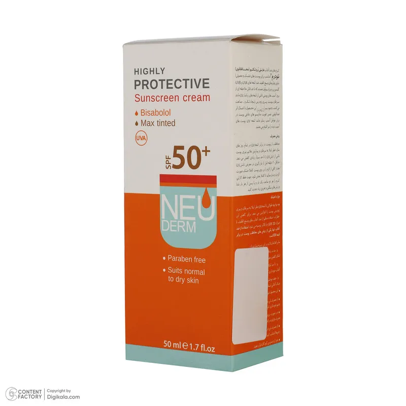 کرم ضد آفتاب رنگی نئودرم +SPF50 مدل Highly Protective مناسب پوست های انواع پوست حجم 50 میلی لیتر - تصویر 5