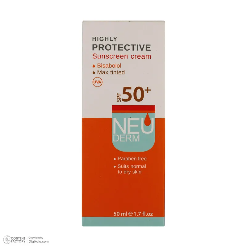 کرم ضد آفتاب رنگی نئودرم +SPF50 مدل Highly Protective مناسب پوست های انواع پوست حجم 50 میلی لیتر - تصویر 6