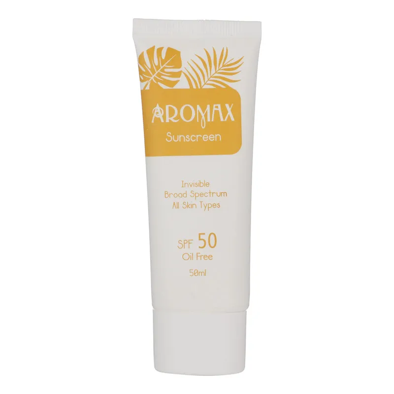 کرم ضد آفتاب بدون رنگ آرومکس SPF 50 مدل Invisible مناسب انواع پوست حجم 50 میلیلیتر