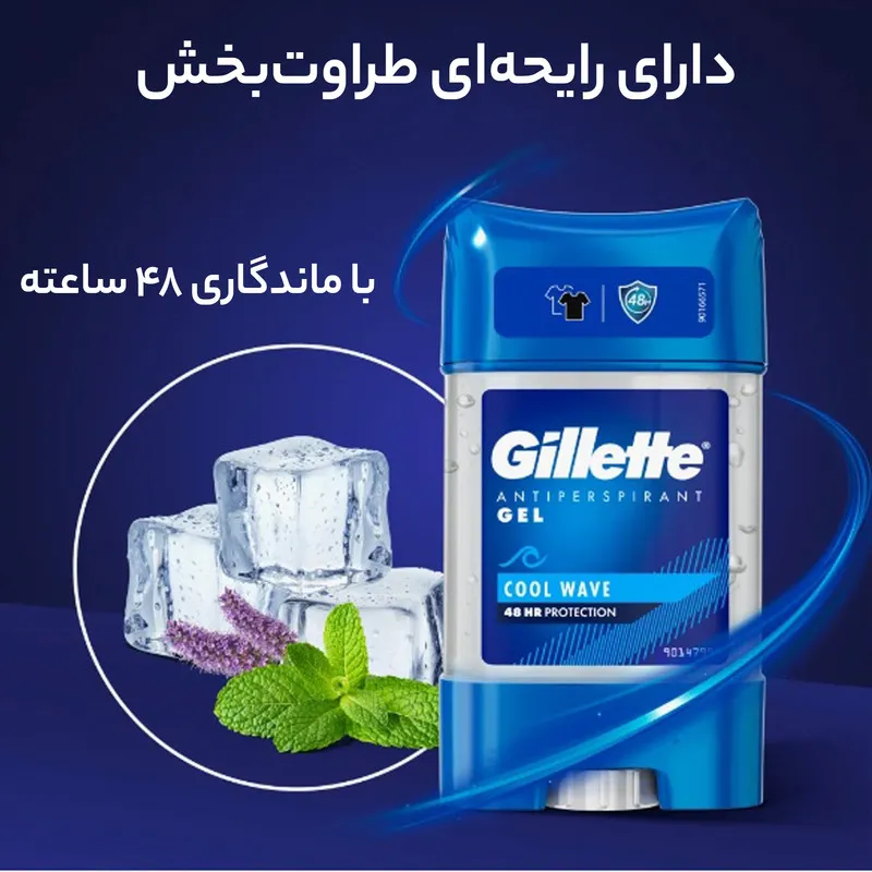 استیک ضد تعریق مردانه ژیلت مدل Cool Wave حجم 70 میلی لیتر - تصویر 4