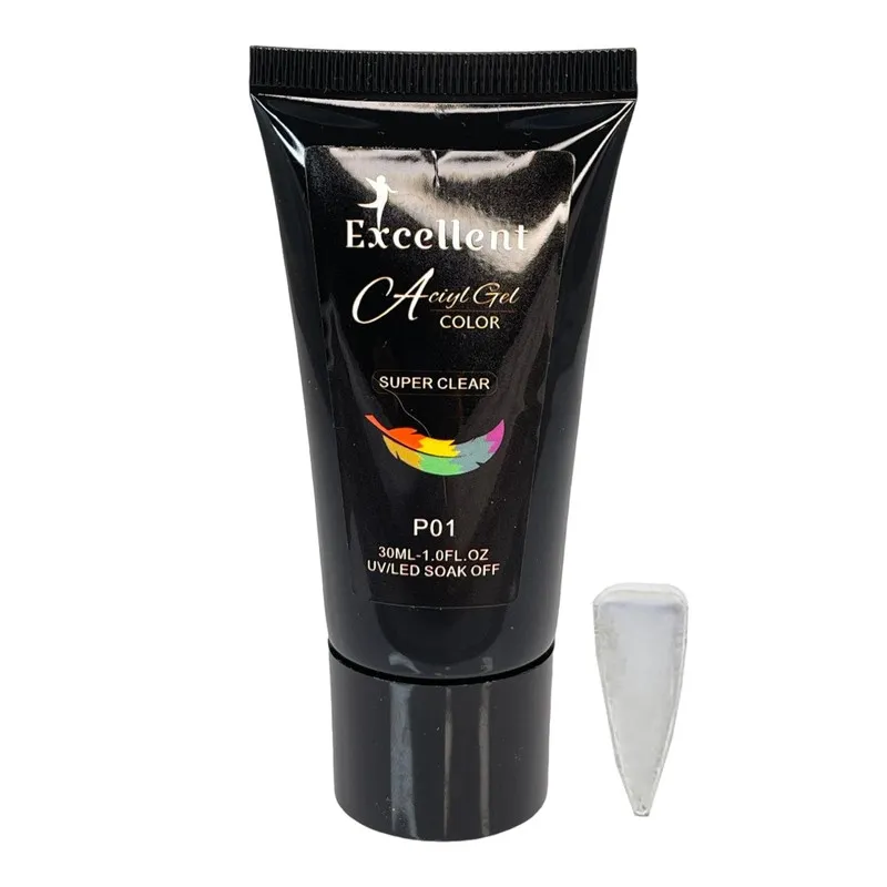 پلی ژل کاشت ناخن اکسلنت مدل Super Clear P01 حجم 30 میلی لیتر - تصویر 2