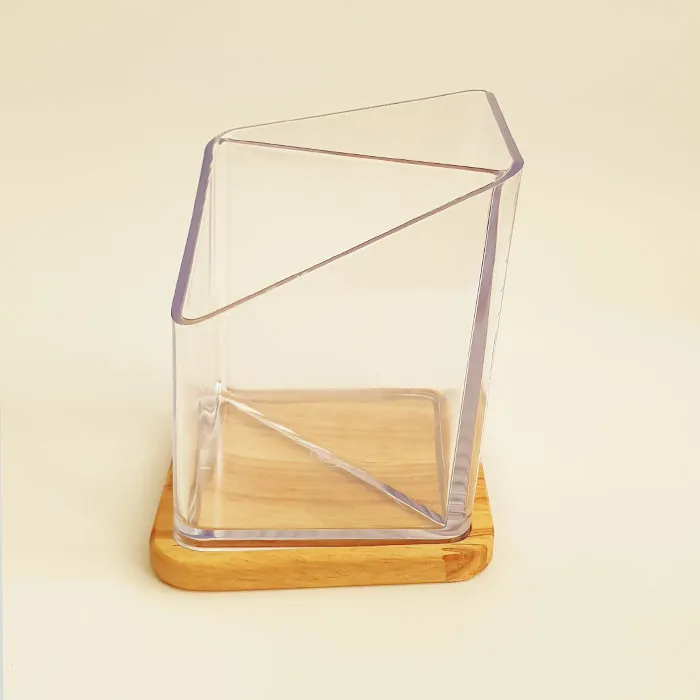 استند لوازم آرایشی مدل دو خانه طرح لوزی کفه چوب کد 6098 - تصویر 3