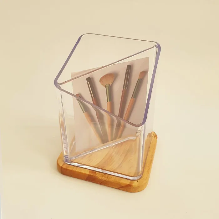 استند لوازم آرایشی مدل دو خانه طرح لوزی کفه چوب کد 6098 - تصویر 5