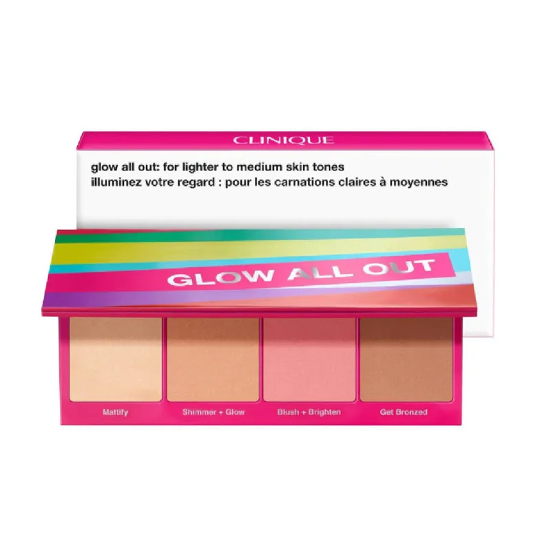 پالت رژ گونه و هایلایتر کلینیک مدل Glow all to medium - تصویر 2