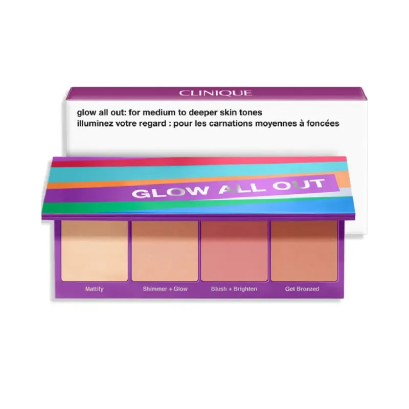 پالت رژ گونه و هایلایتر کلینیک مدل Glow all out medium to deeper - تصویر 2
