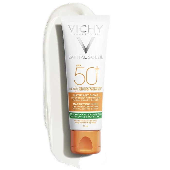 کرم ضد آفتاب بدون رنگ ویشی SPF 50 مدل کاپیتال سولیل مناسب انواع پوست حجم 50 میلیلیتر - تصویر 2