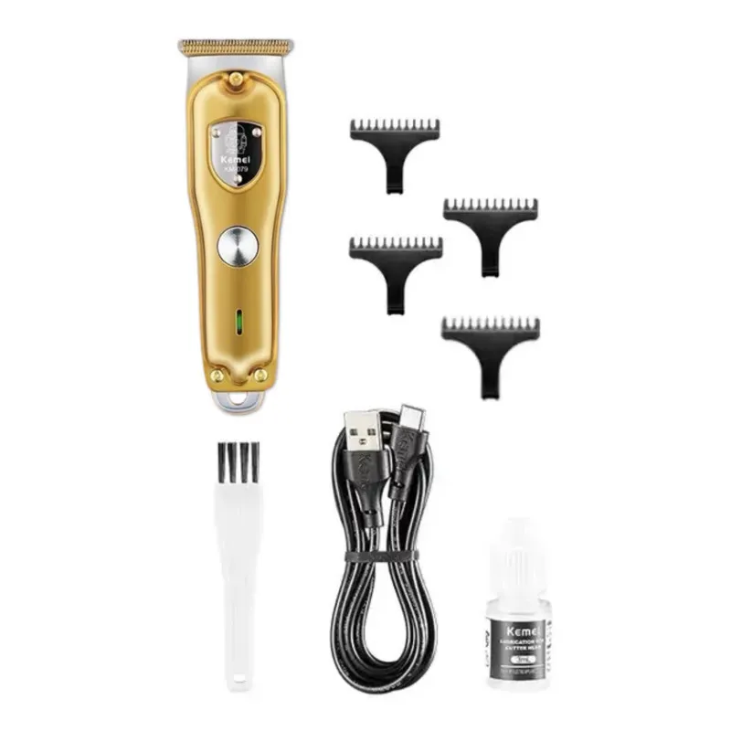 ماشین اصلاح موی صورت کیمی مدل KM-079 با تیغه کربن استیل، باتری 600 میلیآمپر، 4 شانه تنظیم طول 1 تا 4 میلیمتر، استفاده خشک و مرطوب و شارژدهی 100 دقیقه - تصویر 2