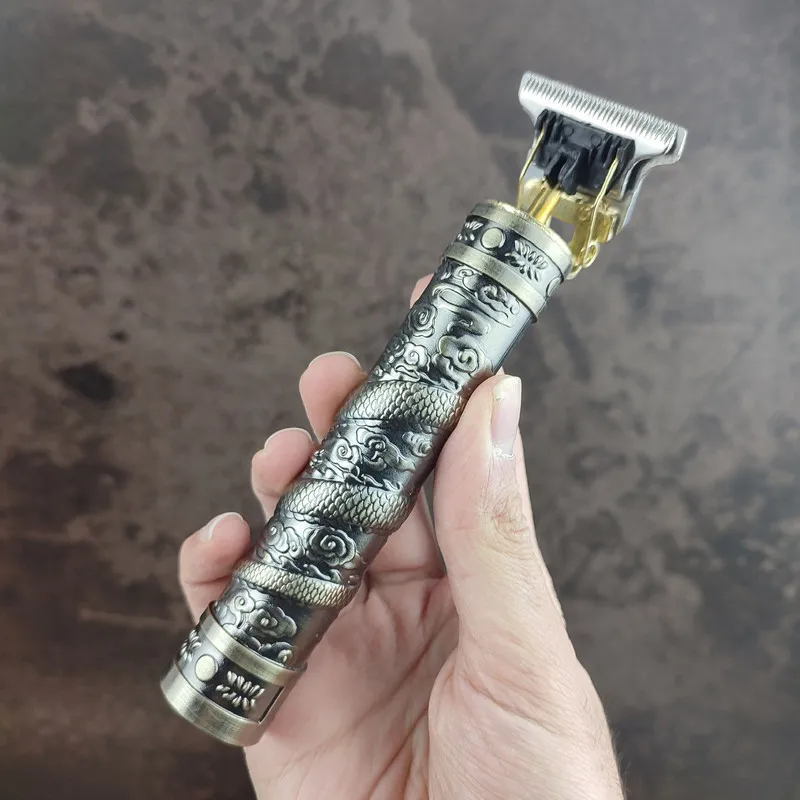 ماشین اصلاح موی سر و صورت تیغه استیل ضدزنگ وینتیج مدل T9 Upgrade plus باتری قابل شارژ با 120 دقیقه شارژدهی، استفاده خشک و مرطوب، خط زن و 4 شانه تنظیم ارتفاع، همراه برس تمیزکننده و روغن مخصوص - تصویر 5
