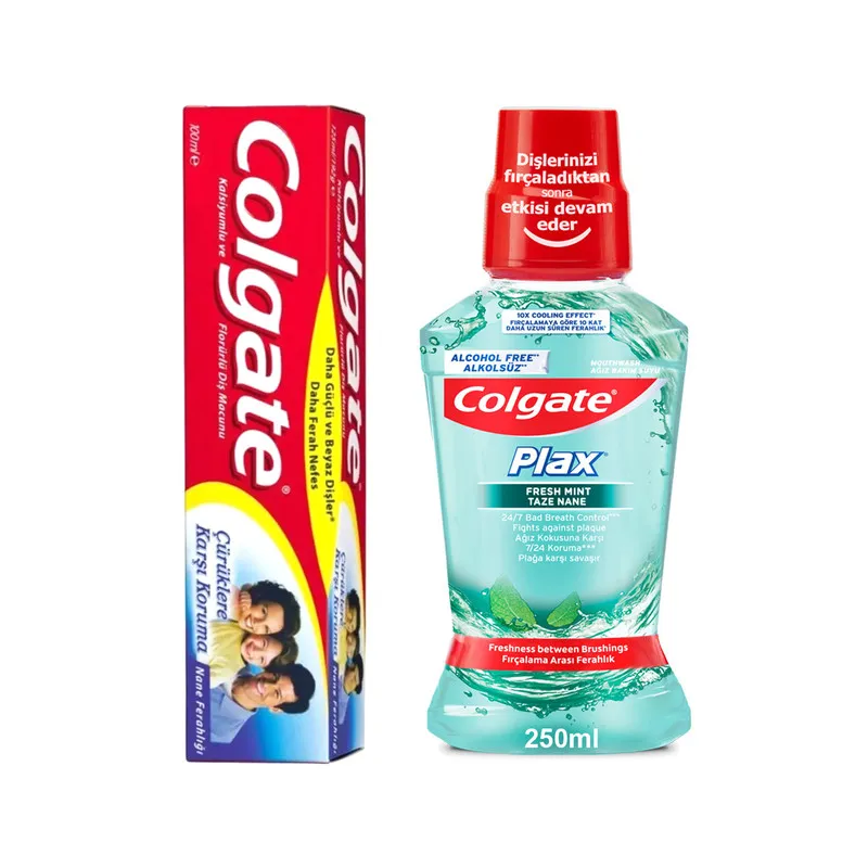 خمیر دندان کلگیت مدل خانواده حجم 100 میلی لیتر به همراه دهان شویه کلگیت سری Plax مدل Taze Nane حجم 250 میلی لیتر