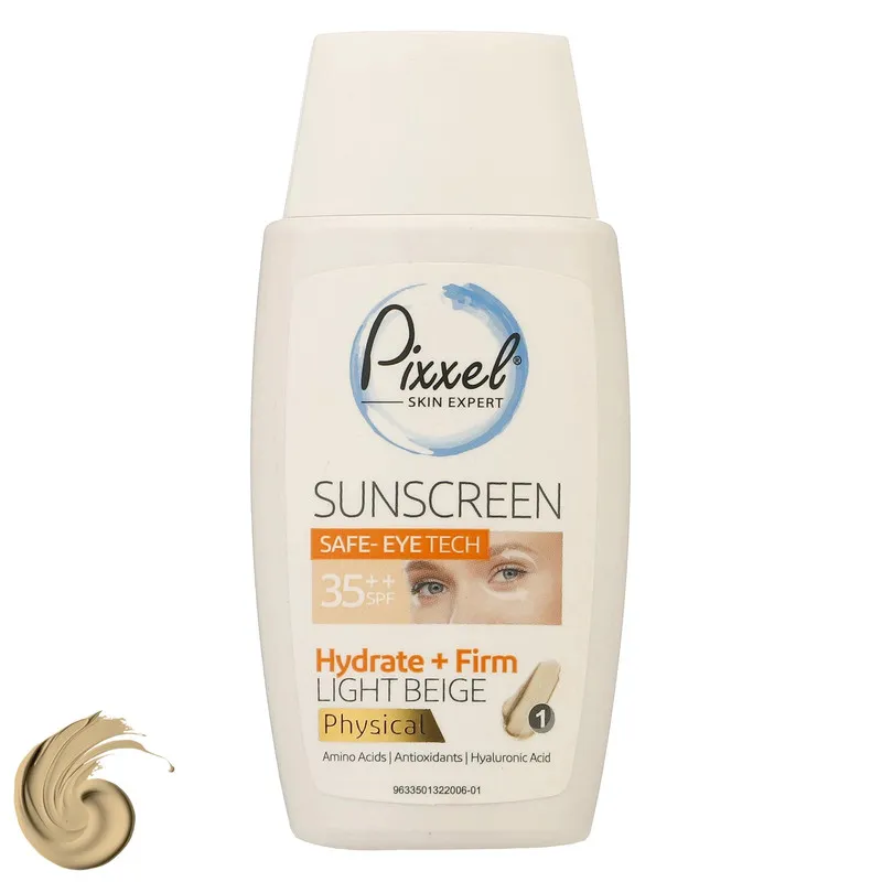 کرم ضدآفتاب رنگی دور چشم و صورت پیکسل SPF35 مدل Physical، حاوی محافظ UVA ،++PA و UVB، ضد پیری، مرطوب‌کننده، مناسب انواع پوست حجم 50 میلی‌لیتر - تصویر 3