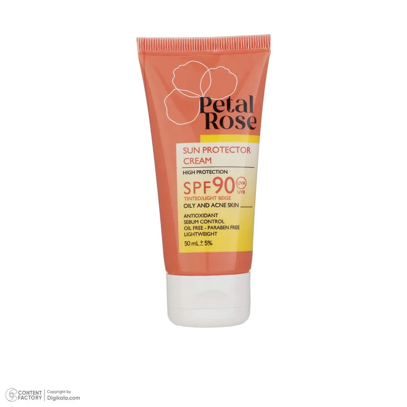 کرم ضد آفتاب رنگی پتال رز SPF 90 مدل 01 مناسب پوستهای چرب حجم 50 میلیلیتر - تصویر 4