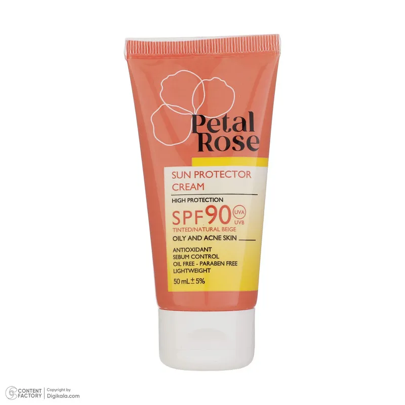 کرم ضد آفتاب رنگی پتال رز SPF 90 مدل 01 مناسب پوستهای چرب حجم 50 میلیلیتر - تصویر 6
