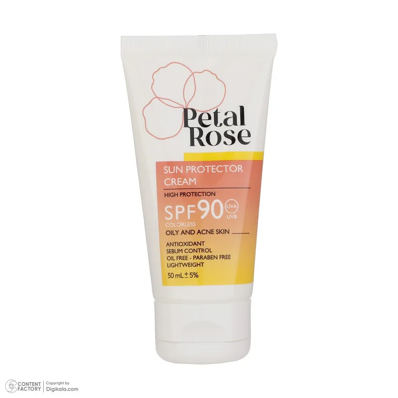 کرم ضد آفتاب بدون رنگ پتال رز SPF 90 مدل High Protection مناسب پوستهای چرب حجم 50 میلیلیتر - تصویر 3