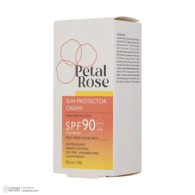 کرم ضد آفتاب بدون رنگ پتال رز SPF 90 مدل High Protection مناسب پوستهای چرب حجم 50 میلیلیتر - تصویر 5
