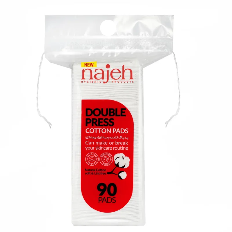 پد پاک کننده آرایش صورت ناژه مدل Double Press بسته 90 عددی - تصویر 2