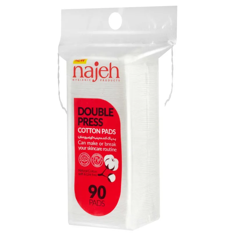 پد پاک کننده آرایش صورت ناژه مدل Double Press بسته 90 عددی - تصویر 3