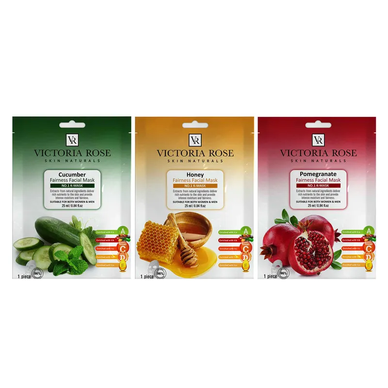 ماسک صورت ویکتوریا رز مدل آنتی باکتریال مناسب انوع پوست حجم 25 میلی لیتر بسته 3 عددی - تصویر 2