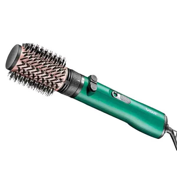 سشوار برسدار چرخشی 1200 وات وی جی ار مدل v-498، موتور DC، وزن 500 گرم، دارای سری برسدار گرد باریک، سری برسدار گرد پهن با ویژگی صافکنندگی، حجمدهندگی، با قابلیت باد سرد، فناوری تولید یون - تصویر 2