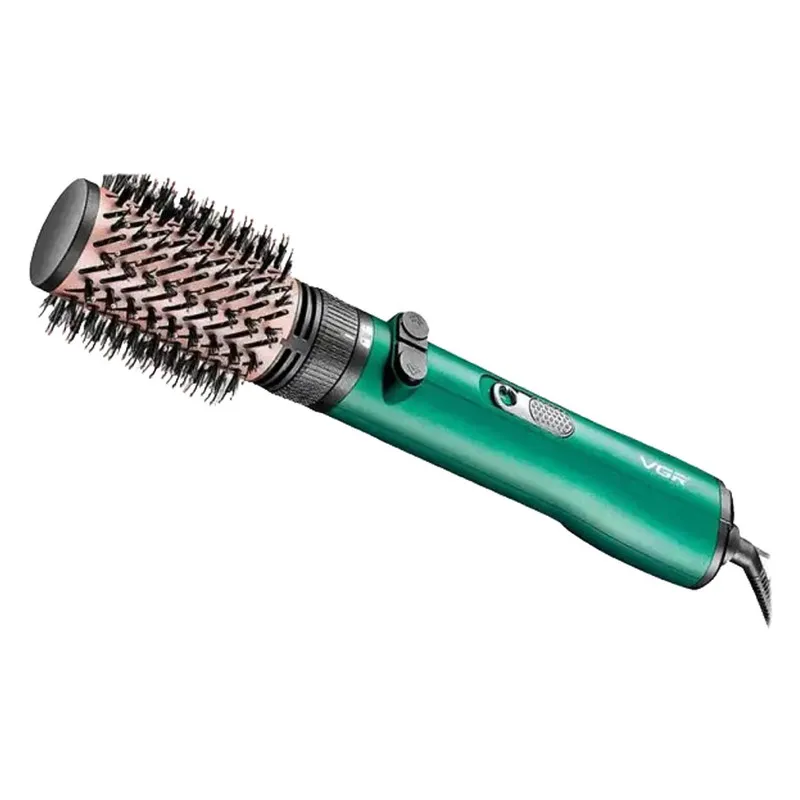 سشوار برسدار چرخشی 1200 وات وی جی ار مدل v-498، موتور DC، وزن 500 گرم، دارای سری برسدار گرد باریک، سری برسدار گرد پهن با ویژگی صافکنندگی، حجمدهندگی، با قابلیت باد سرد، فناوری تولید یون - تصویر 3