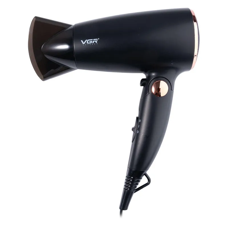 سشوار مسافرتی 1600 وات وی جی ار مدل V-439، موتور DC، وزن 300 گرم، المنت فلز، دارای سری متمرکز‌کننده باریک با ویژگی حجم‌دهندگی، با قابلیت باد سرد - تصویر 3