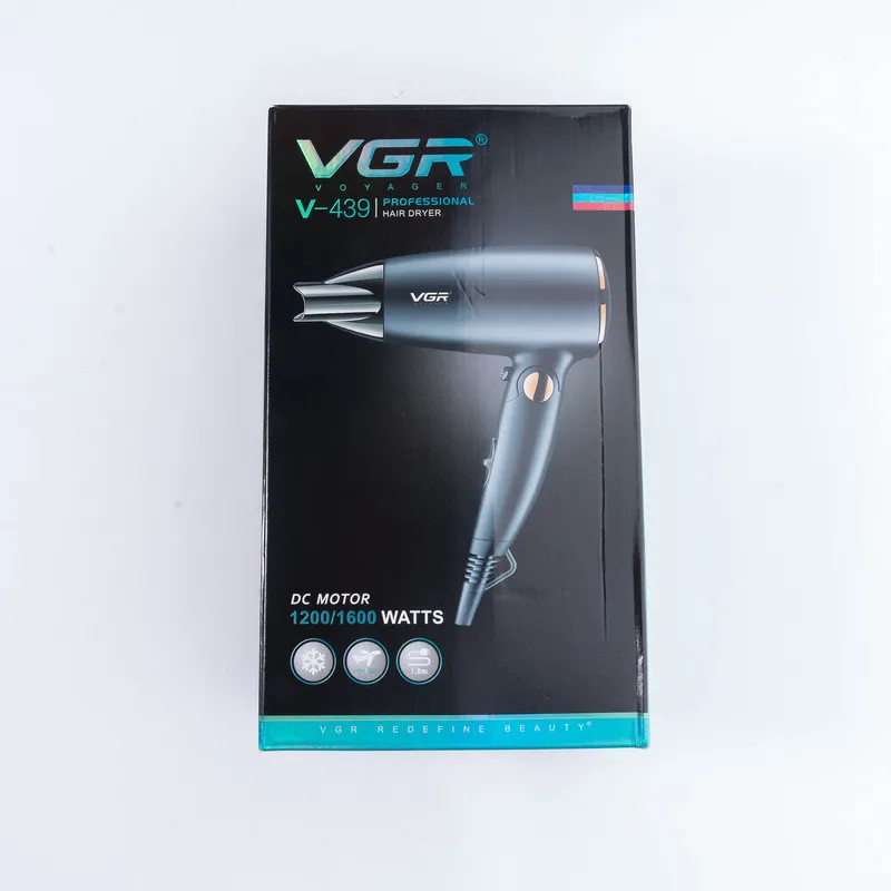 سشوار مسافرتی 1600 وات وی جی ار مدل V-439، موتور DC، وزن 300 گرم، المنت فلز، دارای سری متمرکز‌کننده باریک با ویژگی حجم‌دهندگی، با قابلیت باد سرد - تصویر 6