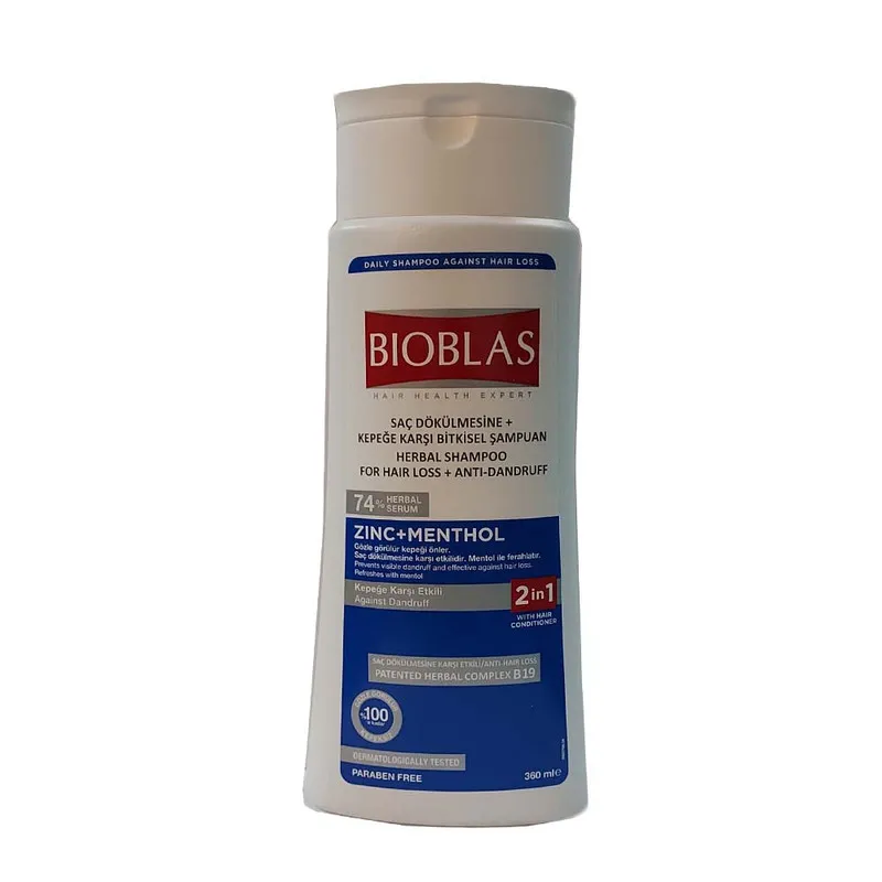 شامپو ضد شوره مو بیوبلاس مدل ZINC+MENTHOL حجم 360 میلی لیتر - تصویر 4