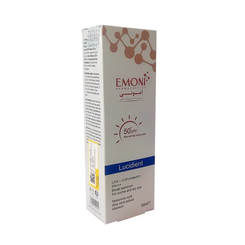 کرم ضد آفتاب بدون رنگ امونی SPF 50 مدل Nourishing مناسب برای پوست خشک و حساس حجم 50 میلی لیتر - تصویر 2