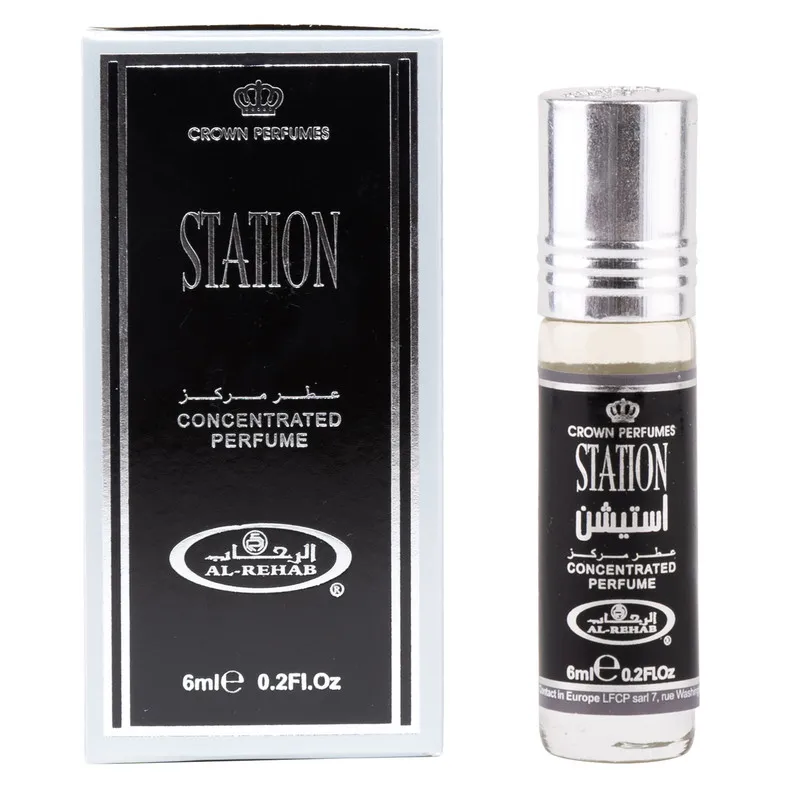 عطر جیبی مردانه رحاب مدل STATION حجم 6 میلیلیتر