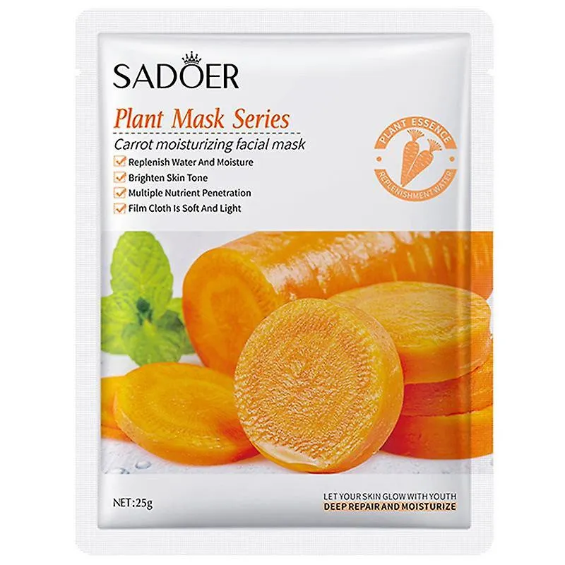 ماسک صورت سادور مدل Plant بسته 5 عددی آبرسان، مرطوبکننده، نرمکننده، مغذی، ترمیمکننده، ضد چروک و ضد جوش با عصاره هویج، کلم بروکلی، گل رز، توت فرنگی و آلوئه ورا مناسب انواع پوست - تصویر 3
