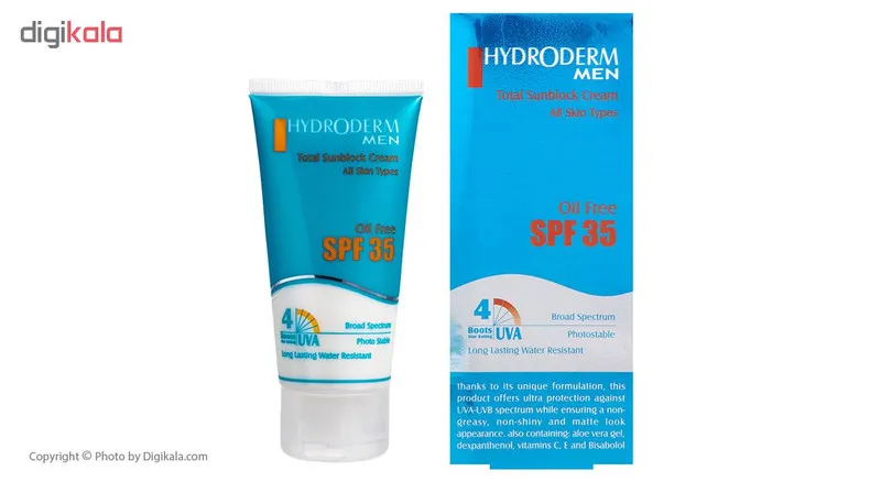 کرم ضد آفتاب فاقد چربی هیدرودرم مدل Men SPF35 وزن 50 گرم - تصویر 6