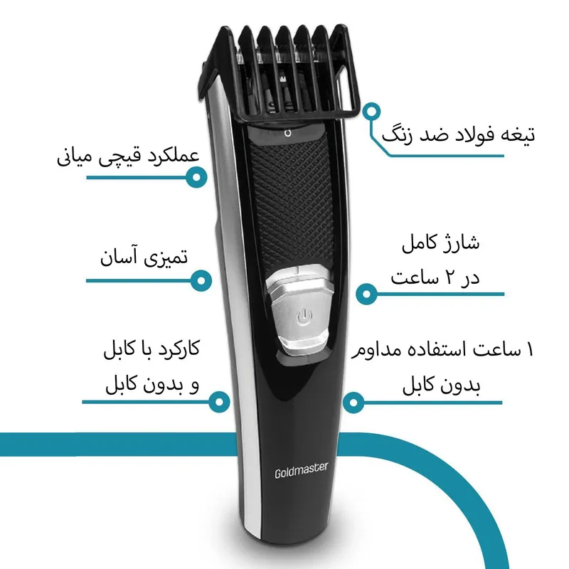 ماشین اصلاح موی سر و صورت گلد مستر مدل Lider - تصویر 4