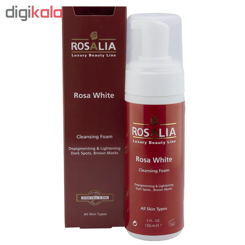 فوم پاک‌کننده و روشن‌کننده پوست رزالیا مدل Rosa White حجم 150 میلی‌لیتر - تصویر 5