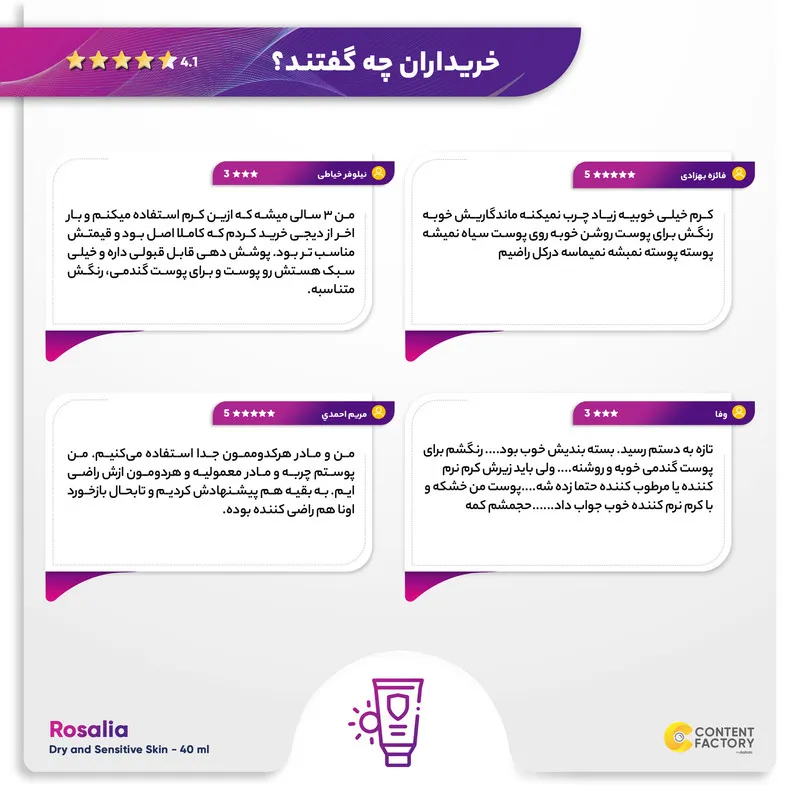 کرم ضدآفتاب رنگی رزالیا SPF50 مدل Dry and Sensitive Skin، مناسب پوست‌های خشک و حساس، حجم 40 میلی‌لیتر - تصویر 5