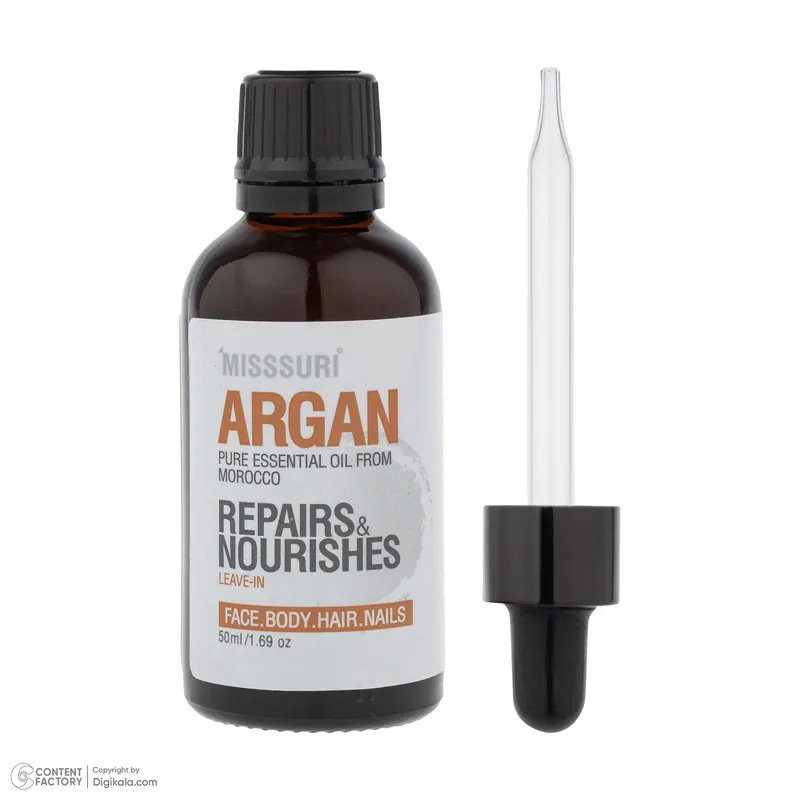 روغن آرگان لطافت‌بخش، شاداب‌کننده و درخشان‌کننده میسوری مدل repairs مناسب موهای انواع مو حجم 50 میلی‌لیتر - تصویر 2