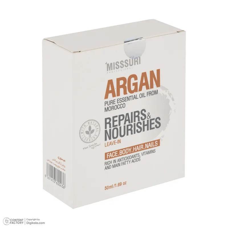 روغن آرگان لطافت‌بخش، شاداب‌کننده و درخشان‌کننده میسوری مدل repairs مناسب موهای انواع مو حجم 50 میلی‌لیتر - تصویر 6