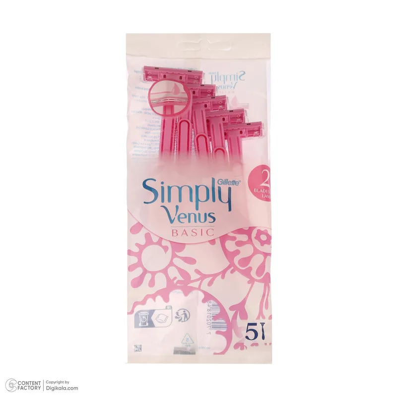 خود تراش ژیلت مدل Venus basic بسته 5 عددی - تصویر 6