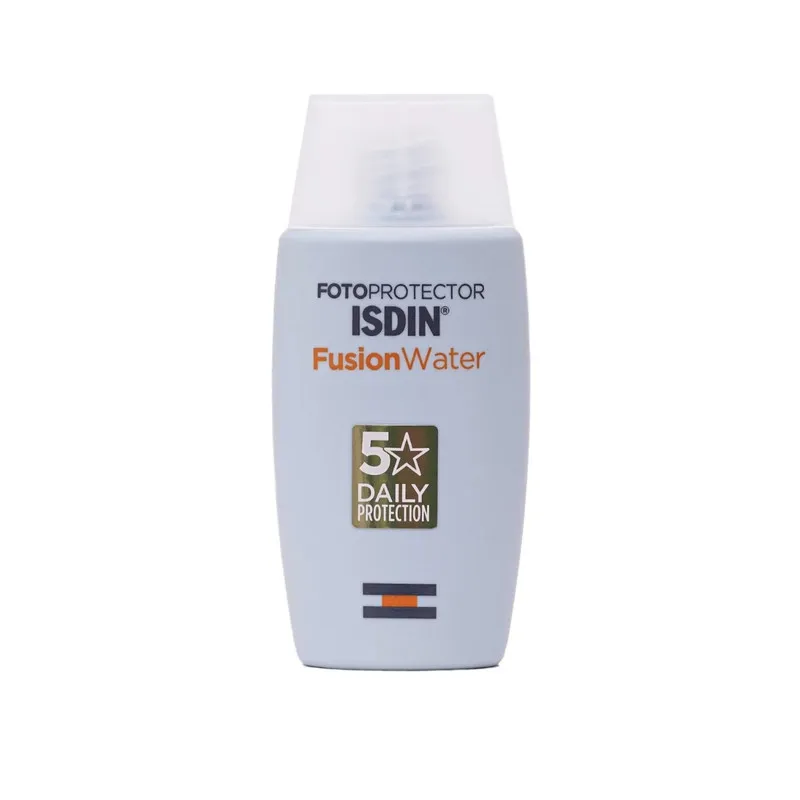کرم ضد آفتاب بدون رنگ ایزدین SPF 50 مدل فیوژن واتر مناسب انواع پوست حجم 50 میلیلیتر