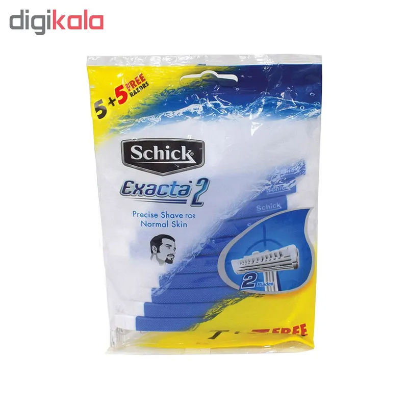 خودتراش مردانه شیک مدل Exacta2 Normal بسته 10 عددی - تصویر 2