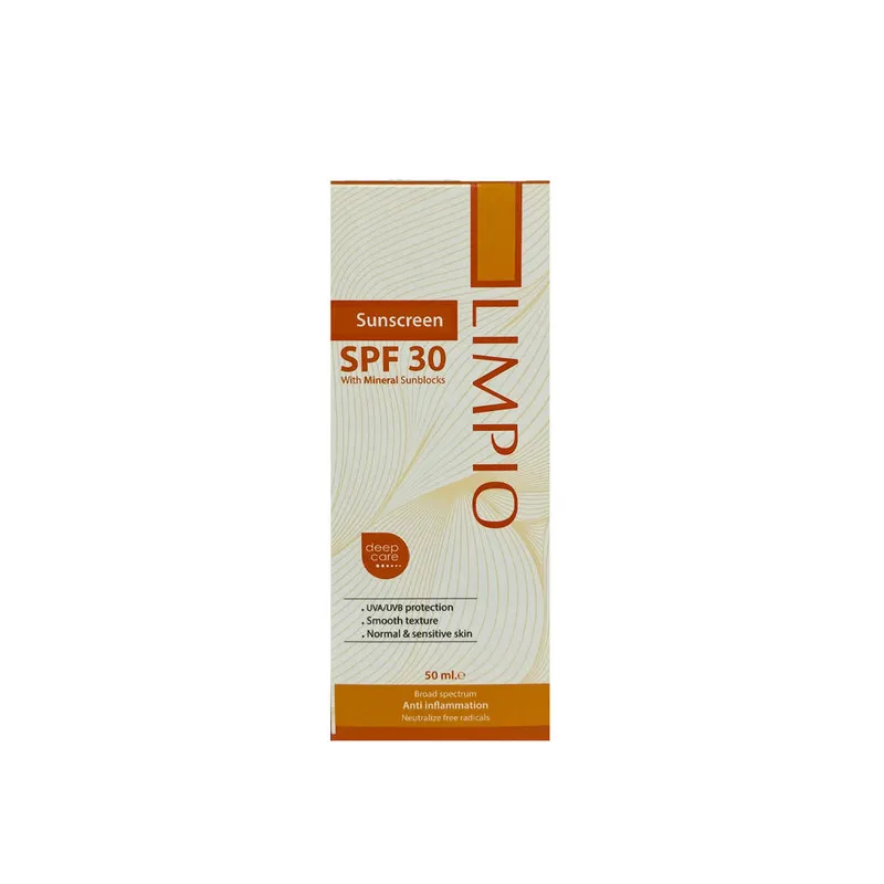 کرم ضد آفتاب بدون رنگ لیمپیو SPF 30 مدل UVA UVB مناسب پوستهای معمولی حجم 50 میلیلیتر - تصویر 2