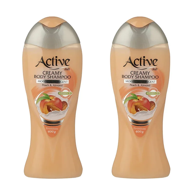 شامپو بدن اکتیو مدل Peach And Almond وزن 400 گرم مجموعه 2 عددی - تصویر 2