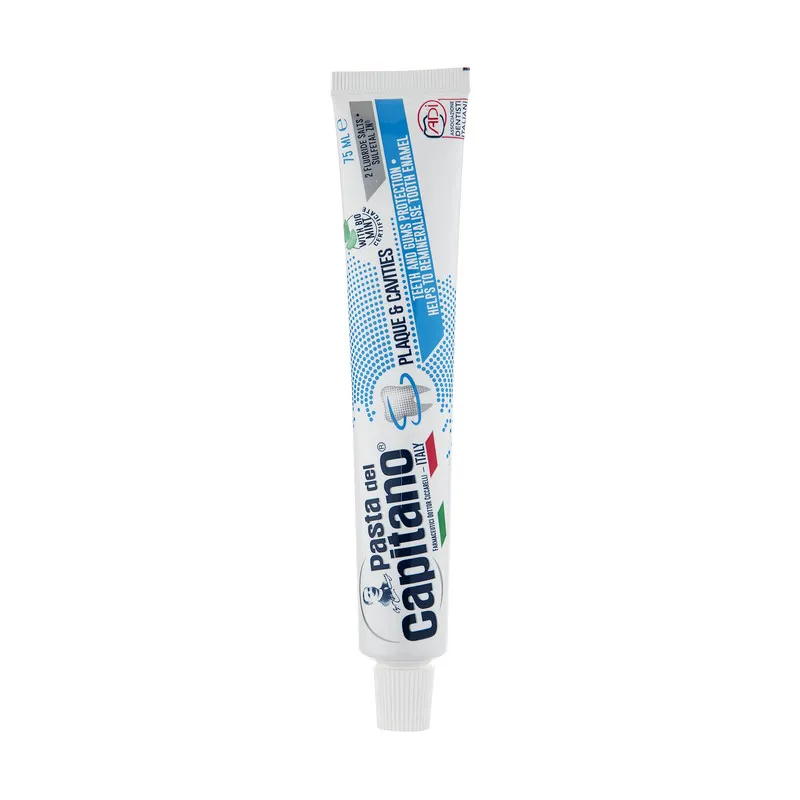 خمیردندان پاستا دل کاپیتانو مدل Anti Plaque and Cavities حجم 75میلی لیتر