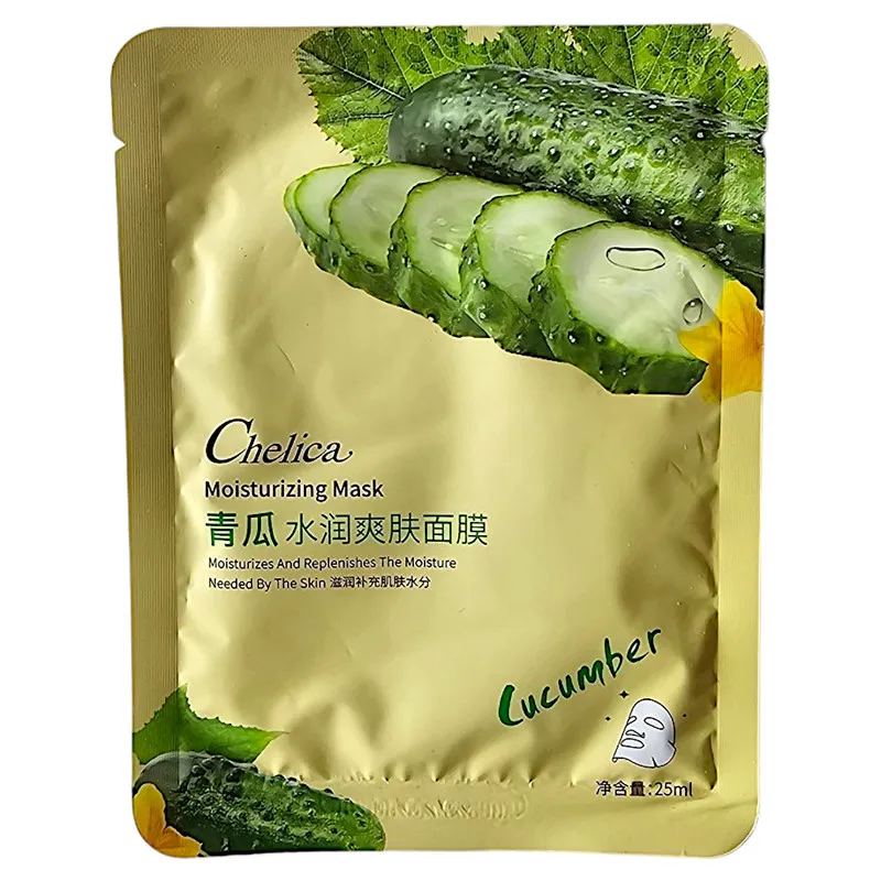 ماسک صورت چلیکا مدل خیار حجم 25 میلی لیتر بسته 4 عددی