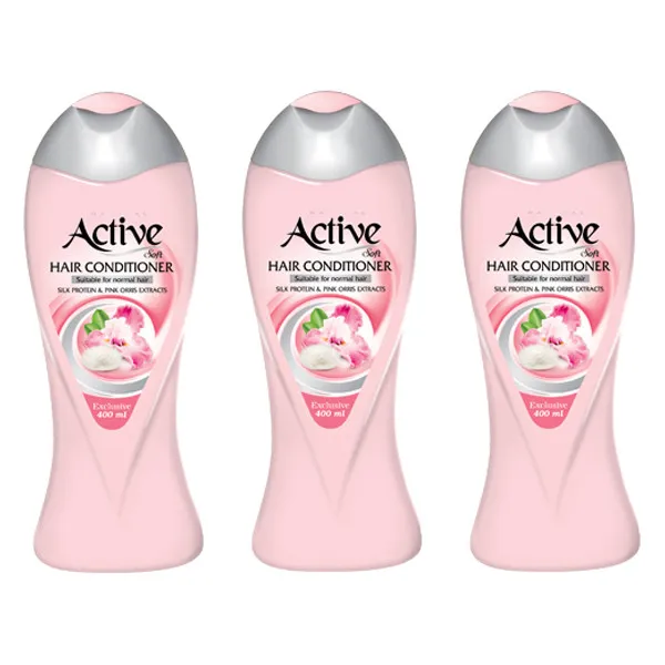نرم کننده موی اکتیو مدل Soft حجم 400 میلی لیتر بسته 3 عددی