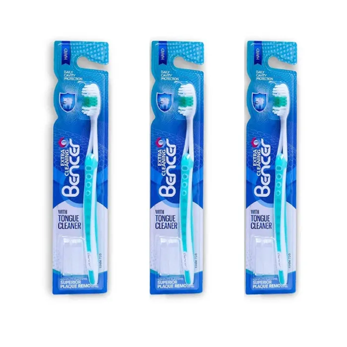 مسواک بنسر مدل Extra Clean با برس سخت مجموعه سه عددی
