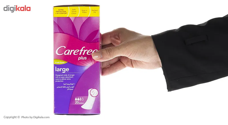 پد بهداشتی روزانه کرفری مدل Plus Large Fresh بسته 20 عددی - تصویر 4