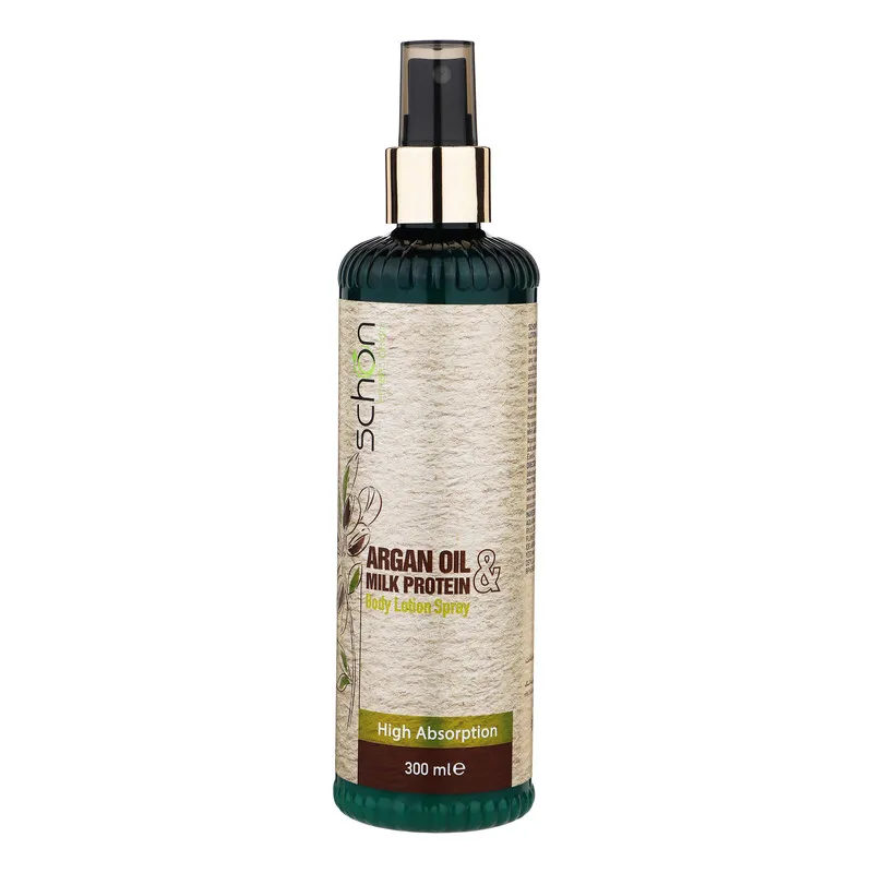 لوسیون بدن شون مدل Argan Oil And Milk Protein حجم 300 میلیلیتر با عصاره آرگان و پروتئین شیر، مرطوبکننده قوی پوست، جذب بالا، ساخت ایران، دارای مجوز سازمان غذا و دارو
