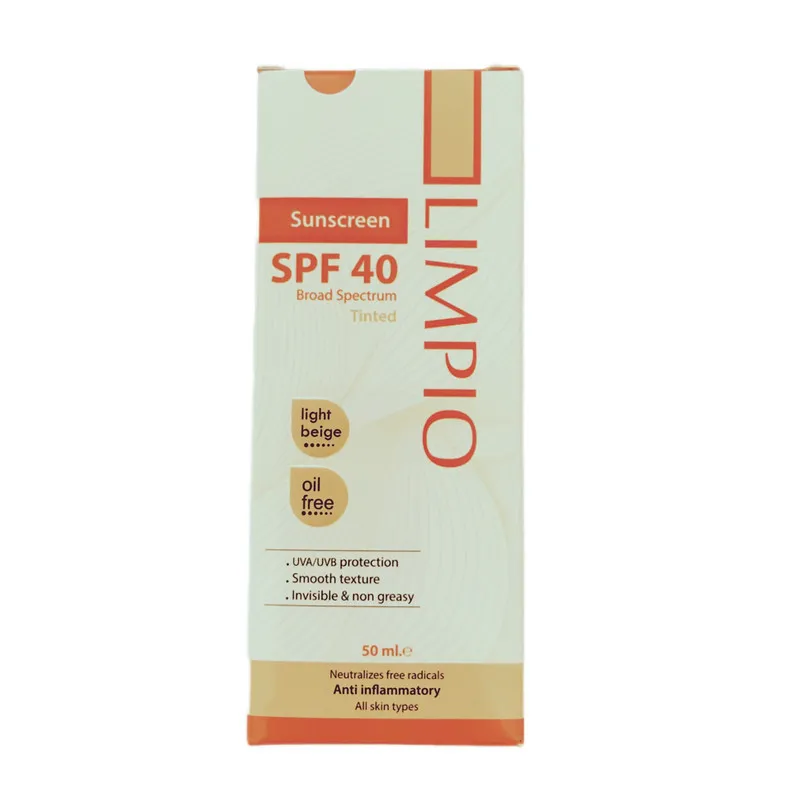 کرم ضد آفتاب رنگی لیمپیو SPF 40 مدل UVA UVB مناسب انواع پوست ها حجم 50 میلیلیتر - تصویر 2
