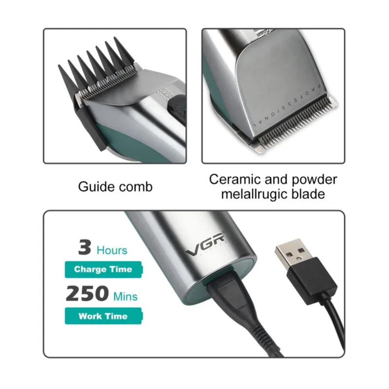 ماشین اصلاح موی سر و صورت وی جی ار مدل V-112 - تصویر 6