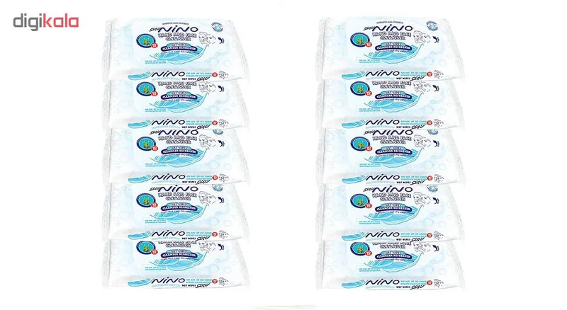 دستمال مرطوب نینو مدل HF200 ده بسته 10 عددی - تصویر 2