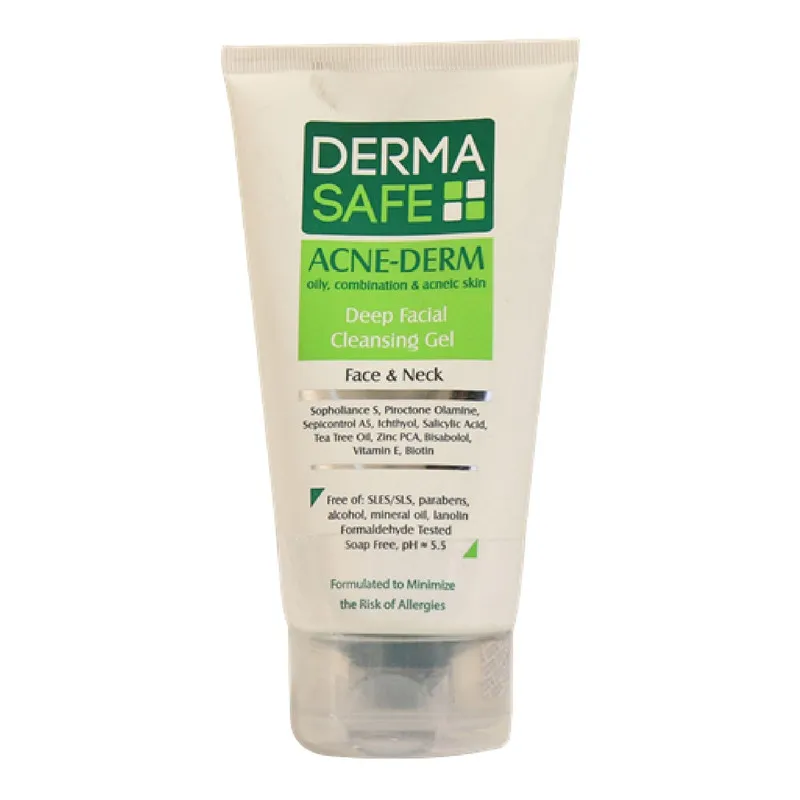 ژل شوینده صورت درماسیف سری Acne Derm مدل Deep Facial حجم ۱۵۰ میلی‌لیتر - تصویر 2